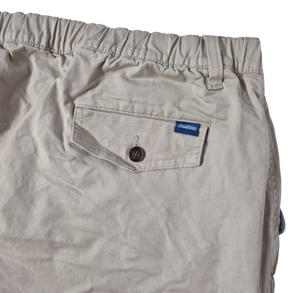 Chubbies Shorts Mens XXXL Tan Originals 7" Inseam Elastic Waist Stretch Chino